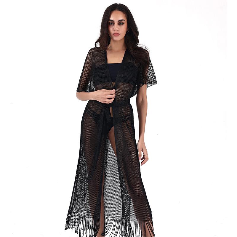 2024 European & American Women's Lace Swimsuit Cover-up Cardigan - Sexy Beach Sunscreen