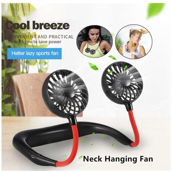 Mini USB Portable Lazy Neck Fan Neckband Rechargeable Hanging Dual Cooling Fan Mini USB Portable Lazy Neck Fan Neckband Rechargeable Hanging Dual Cooling Fan