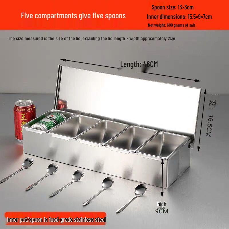 Tianze Stainless Steel Flip-Lid Spice Box