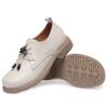 Women's Spring Shoes Thick Heel Genuine Leather Women's Loafers Casual Round Toe British Lace-up Work Shoes Women