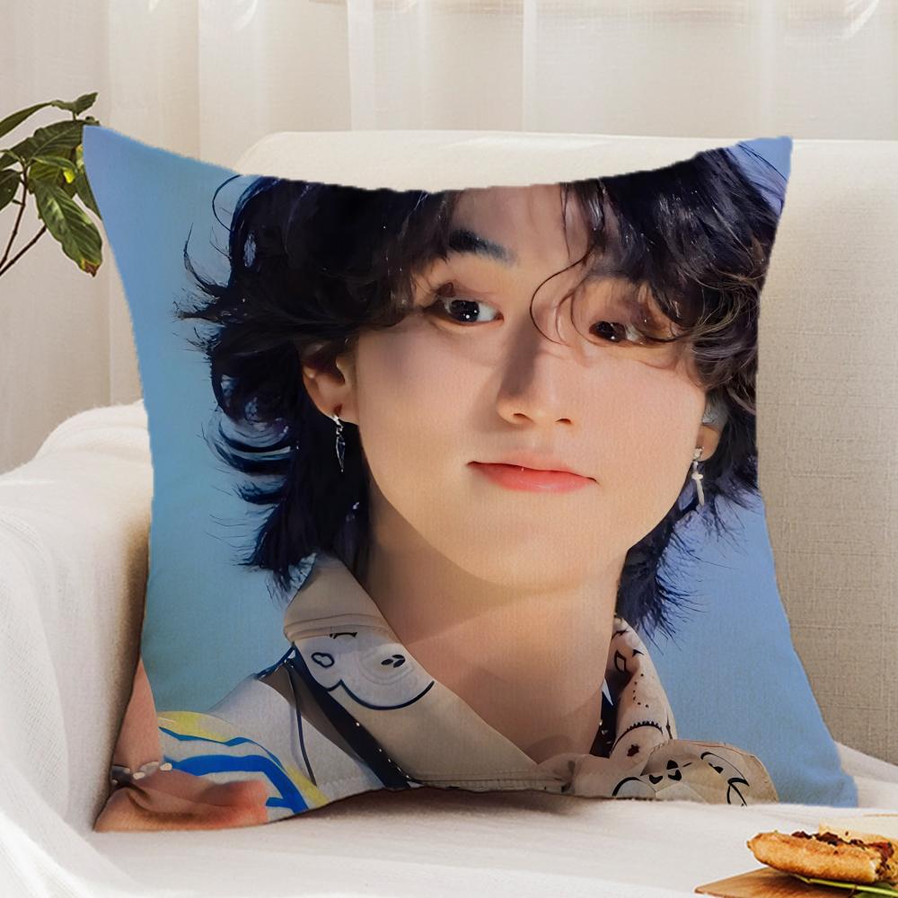 Singer HHan JJisung Boy Cushion Cover Premium Comfort Reversible Pillow Cover  Dual  Use Design for Home  Car