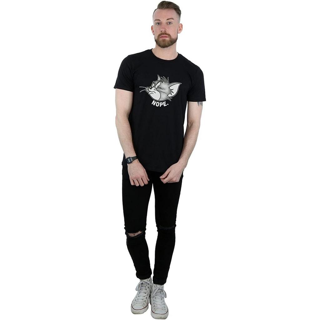 Tom and Jerry Mens Nope Face Cotton T-Shirt