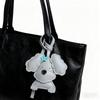 Adorable Curly Dog Keychain PU Leather Bag Charm With Secure Metal Hook For Purse Backpack Decoration Lightweight Design