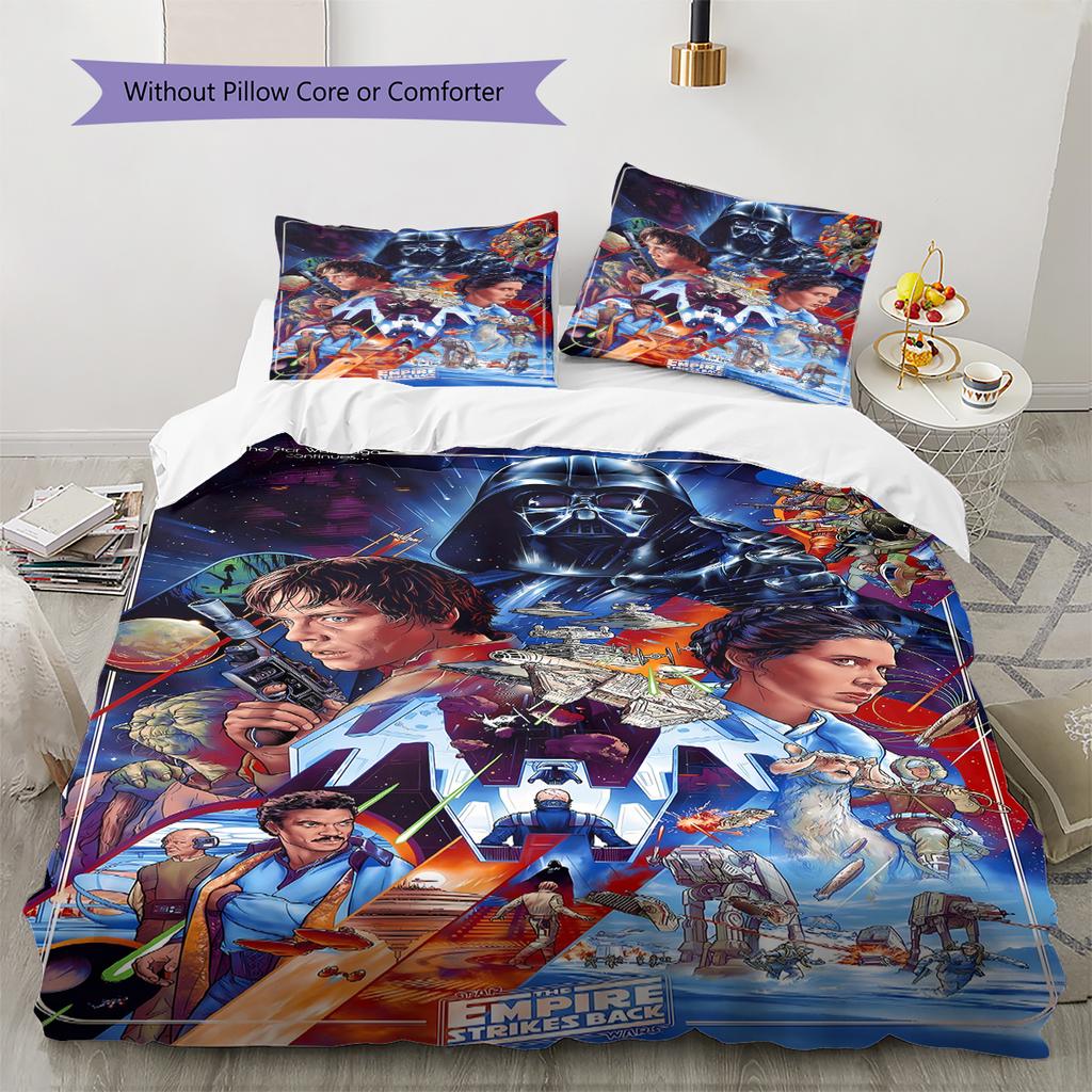 Set Copripiumino Trapuntato con Fantasia Mandalorian Copripiumino Federa Decorazione per la Casa Regalo (1 * copripiumino + 2 * federa, senza nucleo)