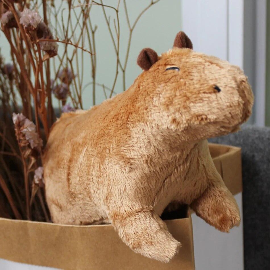 Simulazione di capibara di peluche da 30 cm/20 cm, peluche di capibara, peluche di anime, peluche morbido, regalo di compleanno per bambini, adesivo da inviare.