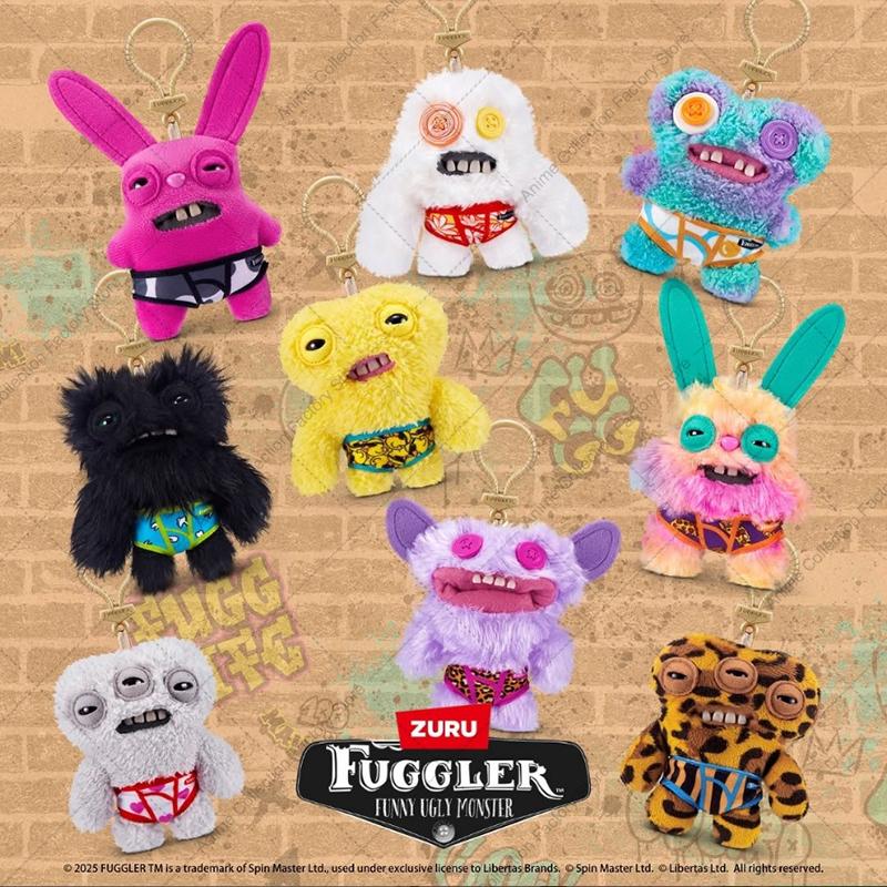 Funny Ugly Teeth Monster Plush Toy Keychain Wide Eyed Weirdo Doll Pendant Cute Gift