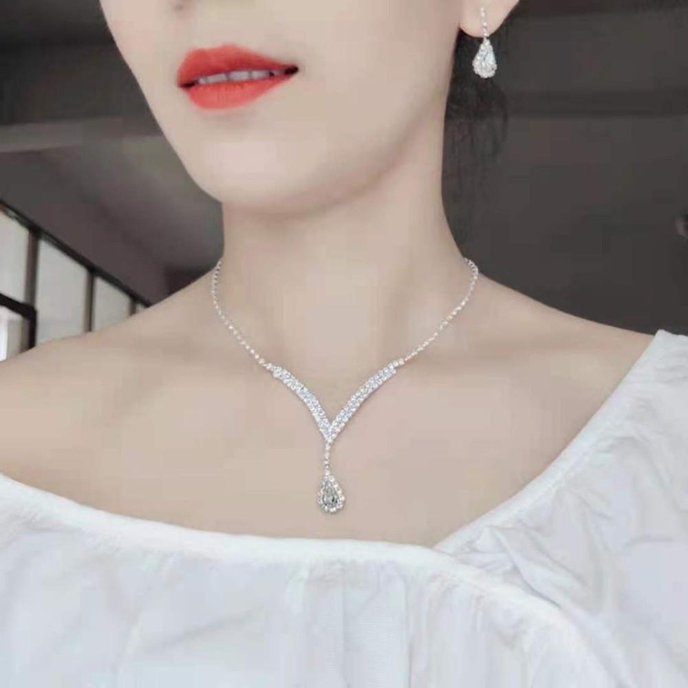 Crystal Crystal Jewelry Set Sparking Collar Chain Bridal Jewelry Bridal Jewelry  Gift