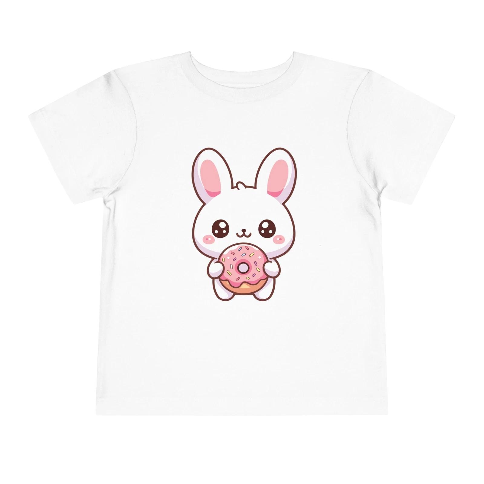 Toddler Cute Bunny Donut Shirt Kawaii Cartoon Easter Rabbit Graphic T-Shirt 4XL