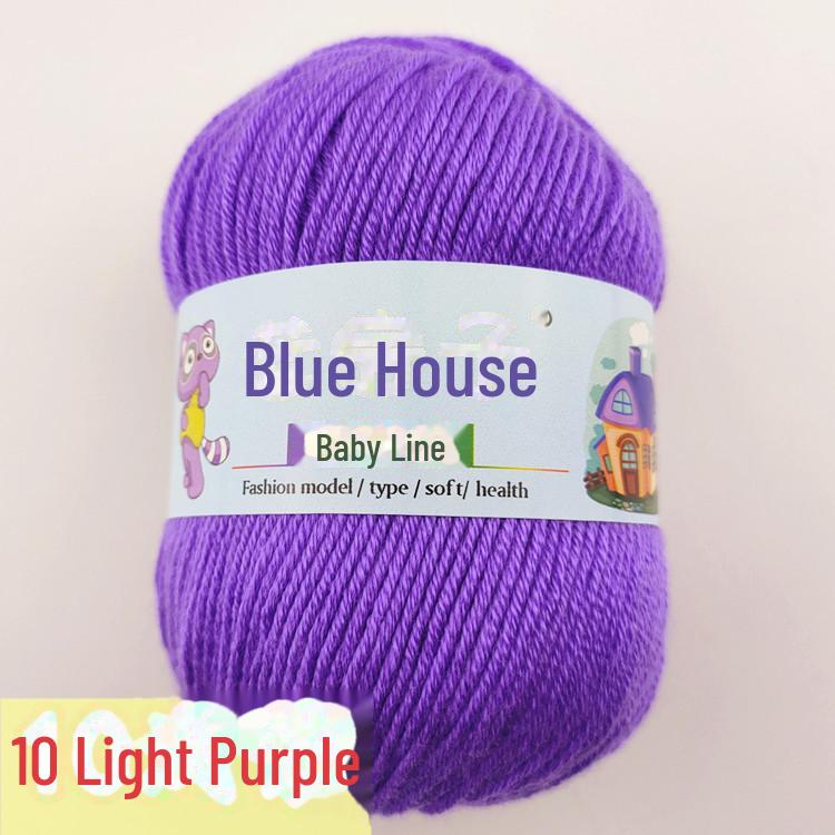 Blue Barbie Baby Yarn - 6-Strand, DIY Hand-Woven for Scarves and Slippers, Fine Hook