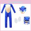 Máscara de Cosplay do Sonic the Hedgehog Azul Para Crianças com Design Chamativo e Recurso Tamanho Único