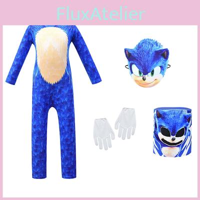 Blue Sonic Hedgehog Cosplay Mask For Kids With Eye-catching Design And One-size-fits-most Feature