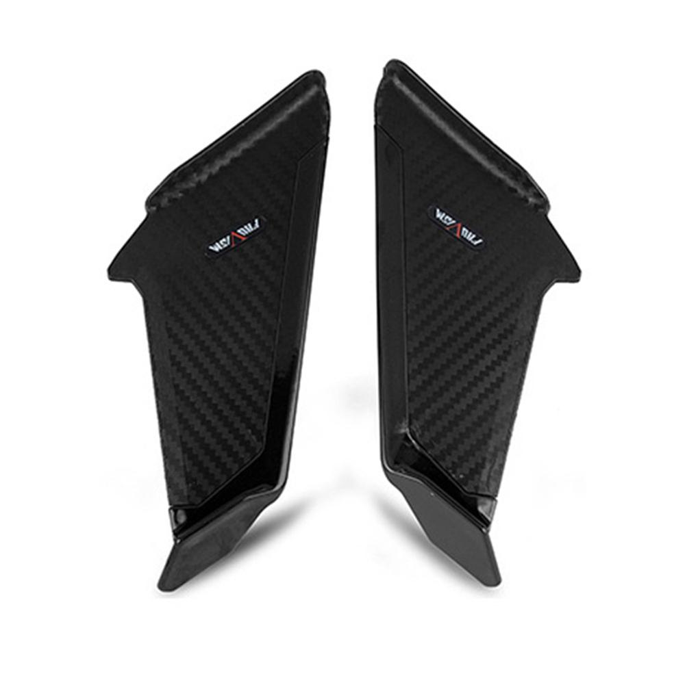 2x Carbon Fiber Look Motorcycle Front Fairing Side Winglet Wind Fin Spoiler Trim