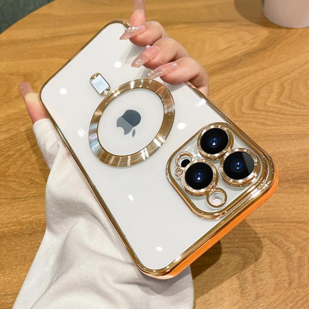 Luxusní pouzdro na telefon Magsafe s bezdrátovým nabíjením pro iPhone 15 14 13 12 11 Pro Max Plus Transparentní magnetický galvanický kryt nárazníku