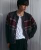 Nodu Diamond Hairy Brush Nordic Cardigan [Gray]