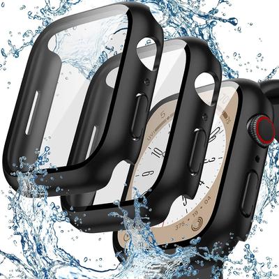 Glass+cover For Apple Watch 9 Case 45mm 41mm 44mm 40mm 42mm 38mm Accessories Plated Screen Protector iWatch Series 6 5 3 Se 7 8