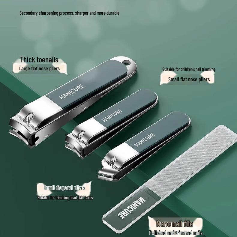 10-teiliges Anti-Spritz-Pediküre-Nagelknipser-Set - Präzise deutsche Handwerkskunst, Große Größe, Ideal für Nagelkunst