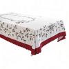 Christmas Rectangle Tablecloth Waterproof Xmas Holly Candy Cane Table Cloth Washable Table Cover for Home Dinner Party Decoration