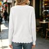 Women's Casual Top with Lace Collar Long Sleeve Fitted Blouse for Everyday Wear