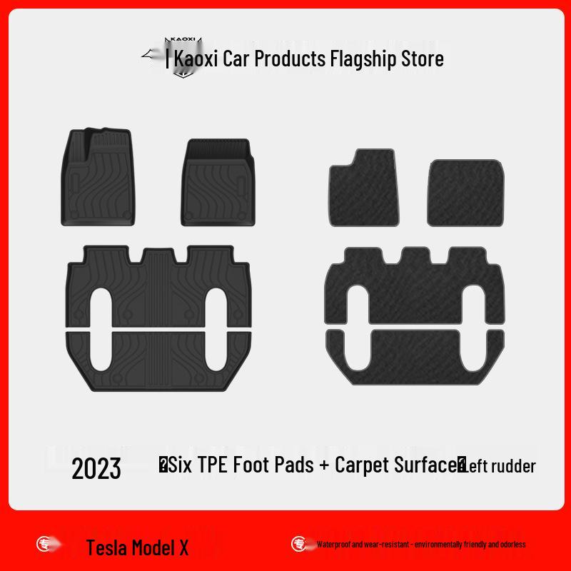 Waterproof TPE Floor & Trunk Mats for 2022 Tesla Model X (LHD & RHD)