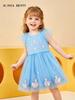 Summer Girls' Mesh Skirt with Swan Embroidery - European Style Princess Dress