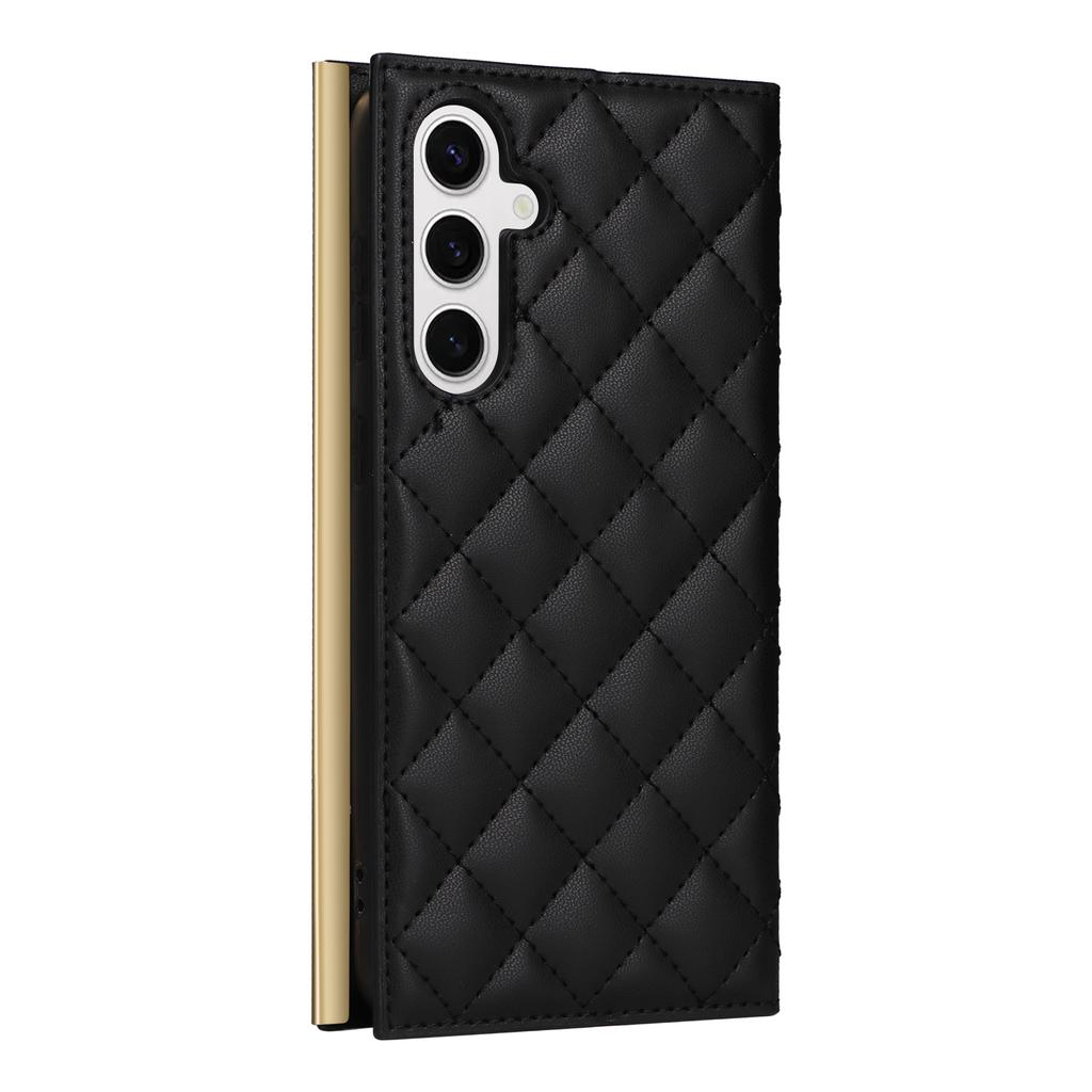 For Samsung Galaxy S25 Case Suction Cup PU Leather Wallet Phone Cover with Straps