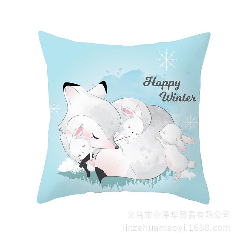 

Cute Animal Cartoon Print Pillow Cover Shopee Home Supplies Car Sofa Cushion Cover 45 * 45Cm (without pillow core)