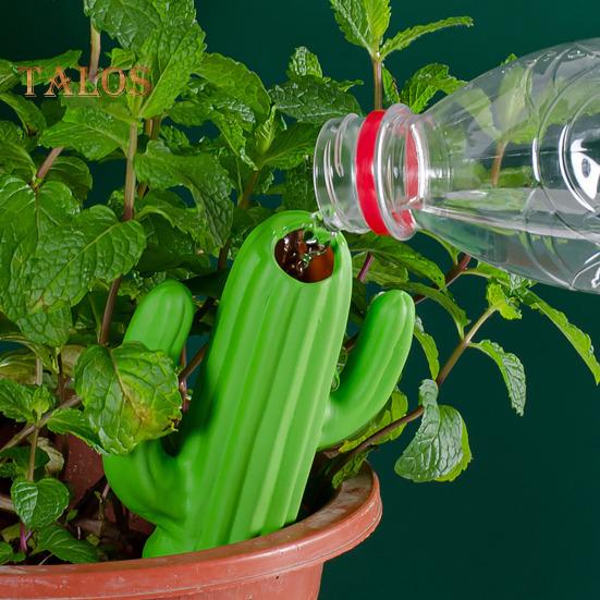 4 ks Zavlažovací trny ve tvaru kaktusu Terakotová hliněná rostlina Samozavlažovací kolíky Pomalu se uvolňující zavlažovací trny pro pokojové venkovní rostliny