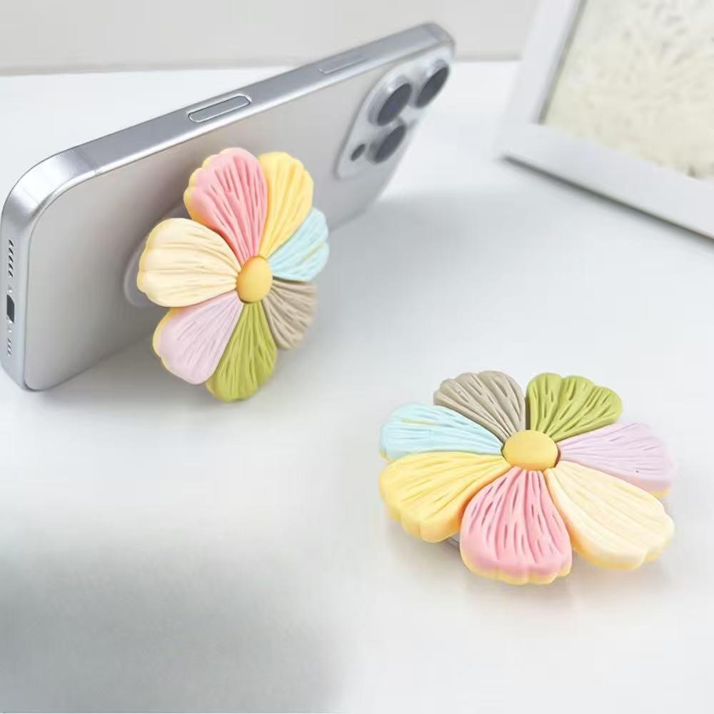 Seven-Color Foldable Flower Phone Holder & Ring Bracket