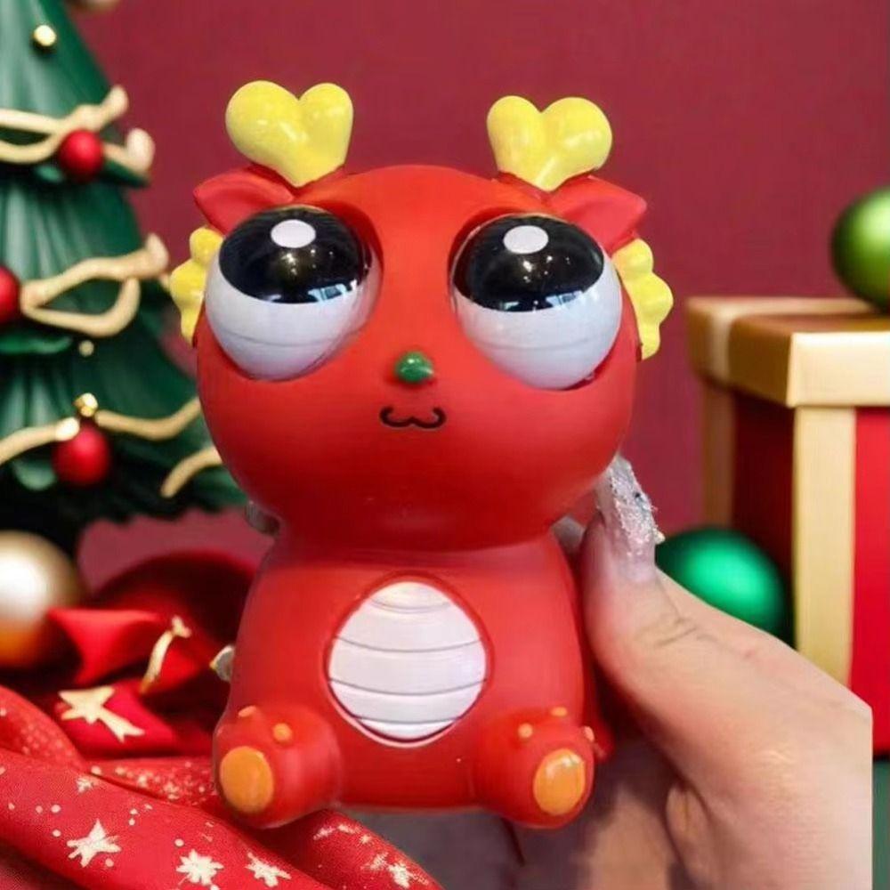 Unique Decompression Toy Keychain Little Dragon Big Eyes Fidget Toy New Squeeze Dragon Doll