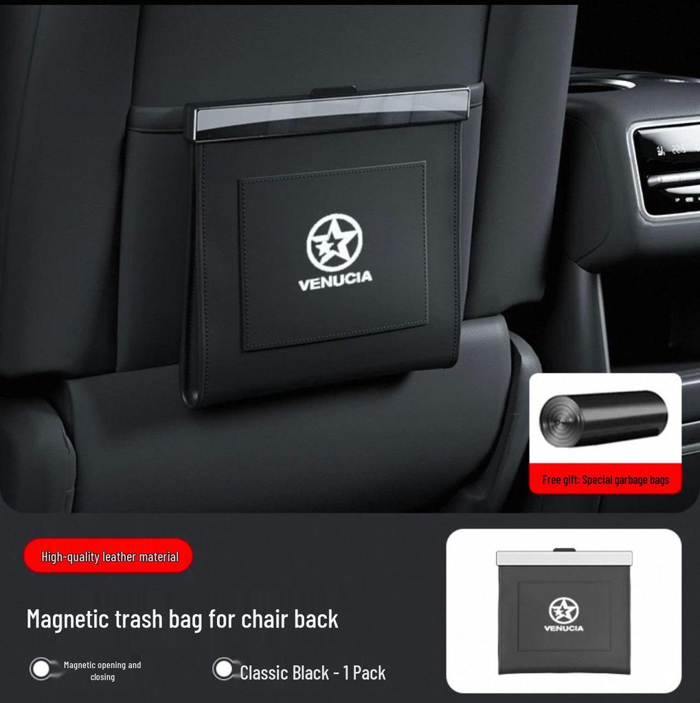 Magnetic Waterproof Leather Car Seat Back Trash Bag for Venucia Da V D60 D50 R50 Xing