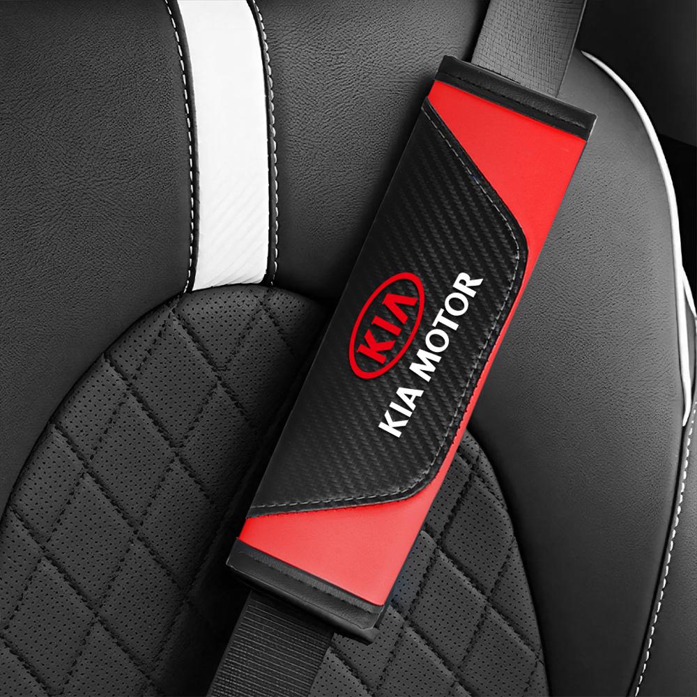 2026 Hot Car Sticker 2pcs Car Seat Belt Shoulder Protector Cover Safety Belt Padding Pad for Kia Sportage 3 Rio K2 Ceed Carnival