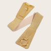 Women Elastic Belt Golden Buckle Wear-Resistant Shirt Belt Wide Edge Coat Dress Stretchy Waistband Fashion Accessories