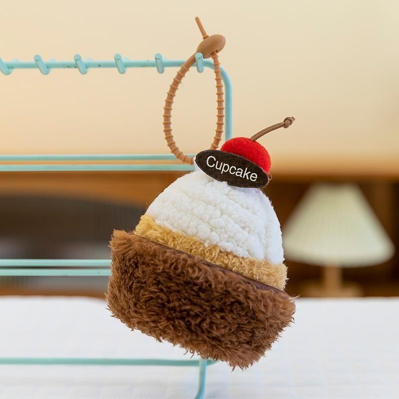Cake Cute Plush Keychain Car Pendant With Toy Design Car Accessories Interior