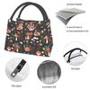 Mushrooms Snails Butterflies Ladybugs Thermal Lunch Bag Reusable Waterproof Cooler Insulated Lunch Box for Work Travel Picnic