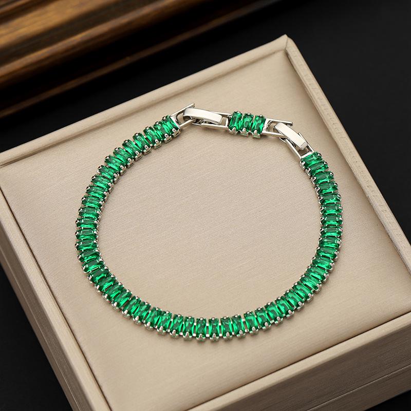 Hot Selling Multicolor Zircon Tennis Bracelet - Single Row 2.5*5mm, Niche Design