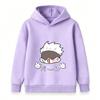 Kids Boys Girls Pullover Hoodie, Cute Cartoon White Hair Anime Character Printed Casual Long Sleeve Hooded Sweatshirt for Daily Wear