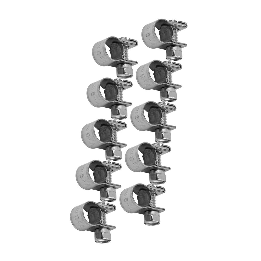 10pcs Stainless Steel   Fuel Line Pipe Hose Clamp Clip 6mm‑20mm Optional Size
