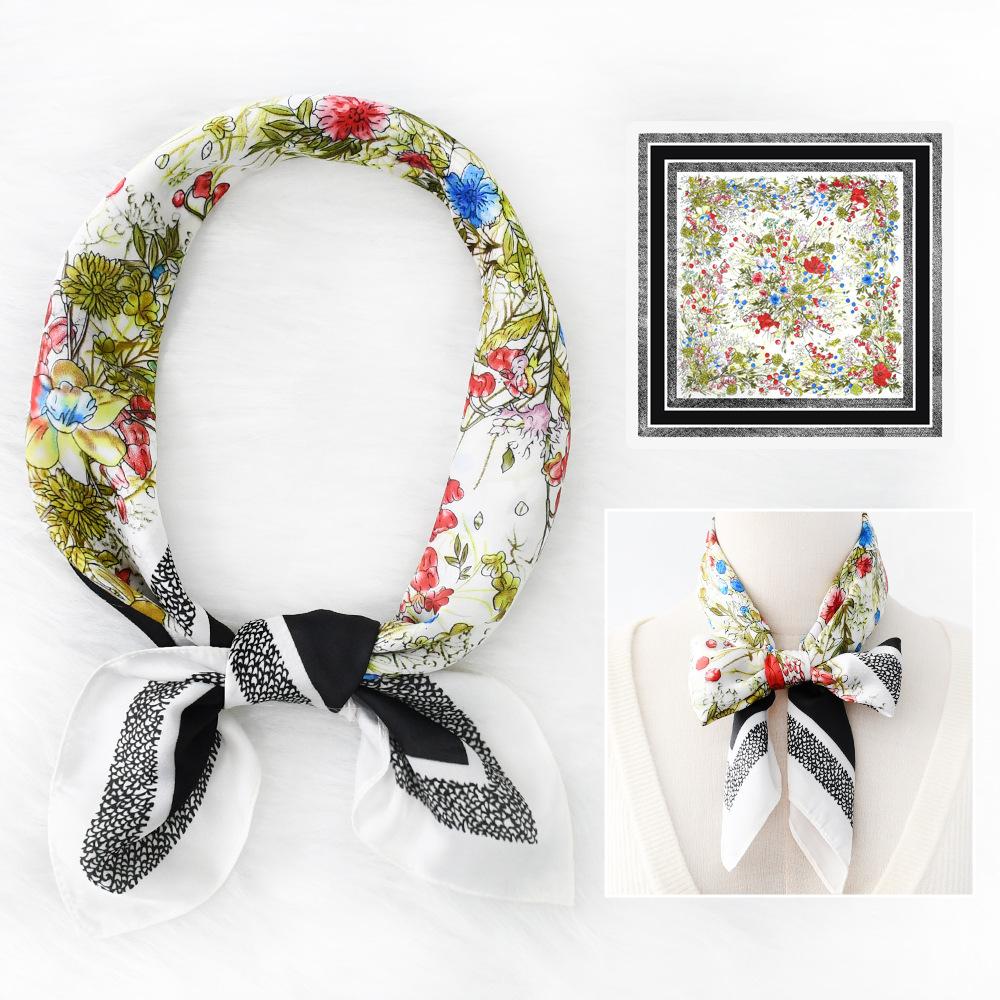 

Женский новый модный шелковый шарф с имитацией атмосферы, защитный шарф для шеи, весна, лето, осень, квадратный шарф 70*70CM