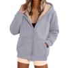 Women's Fashion Casual Sweatshirt Loose Zipper Cardigan Long Sleeve Hooded Jacket