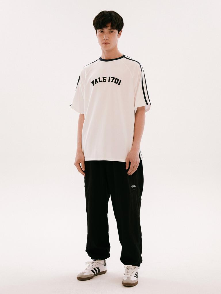 YALE Applique Taping Raglan Short Sleeve T-Shirt White