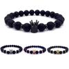 Unisex Fashion Beaded Bracelet Chic Crown Helmet Decoration Hand Chain
