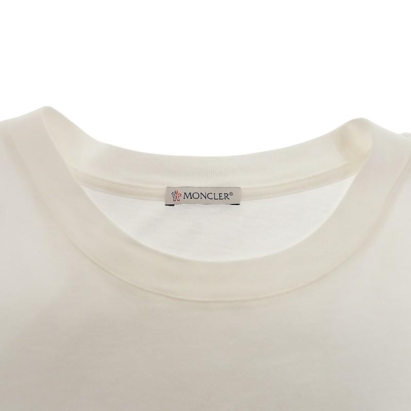 MONCLER  J20918C00018_89ANL L Short sleeve T-shirt white/White cotton/leather mens