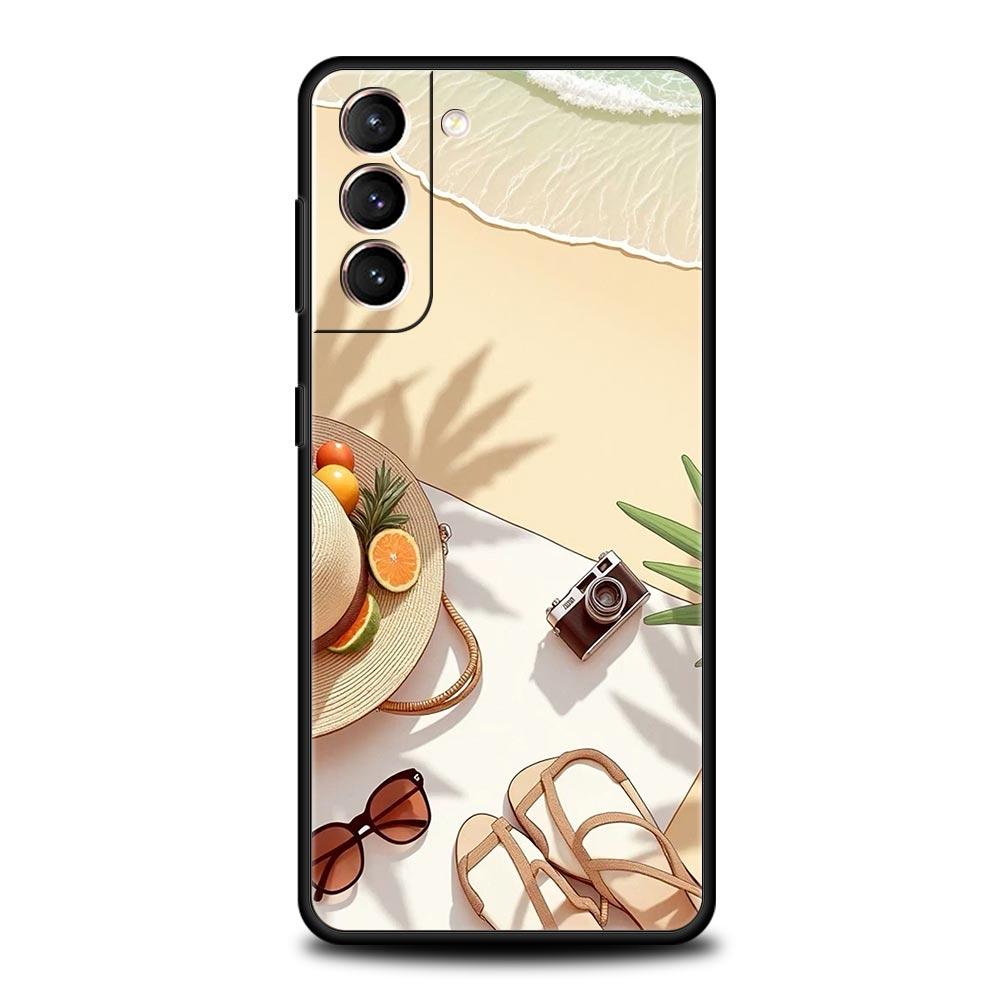 Summer Beach Phone Case for Samsung Galaxy S26 S25 S24 S23 S22 S20 S21 FE Ultra S25 Edge Plus 5G Soft TPU Cover Fundas Capas Bag