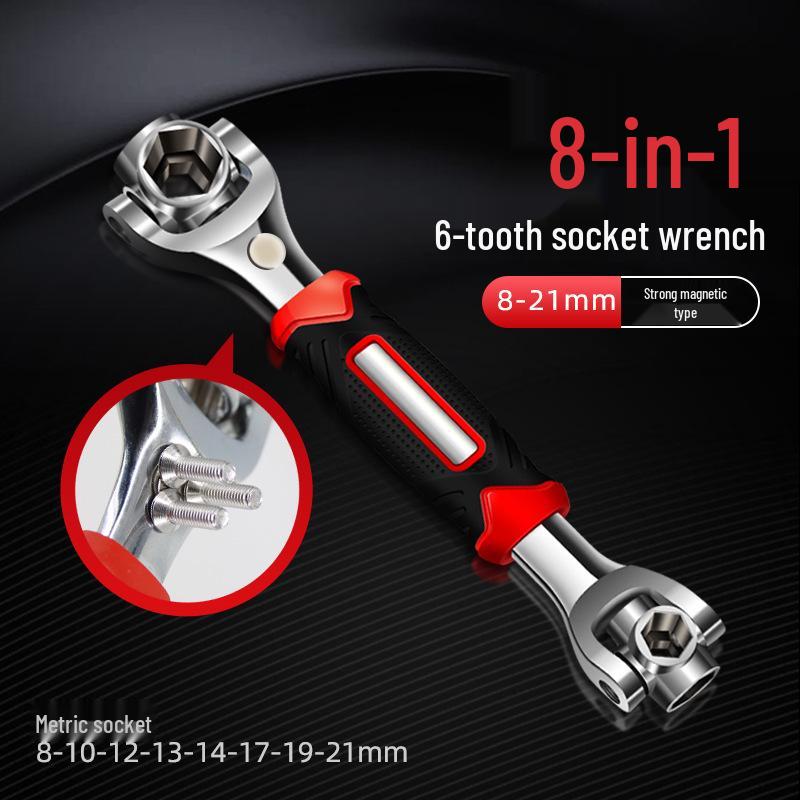 Niemiecki 52-w-1 Wielofunkcyjny Zestaw Kluczy Nasadowych i Uniwersalny Klucz z Obrotową Głowicą 8-w-1