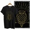 Coolmind DB 100% Cotton owl Print Exclusive Graphic women T shirt Cool BLACK women tshirt big size tshirt for women tee shirt