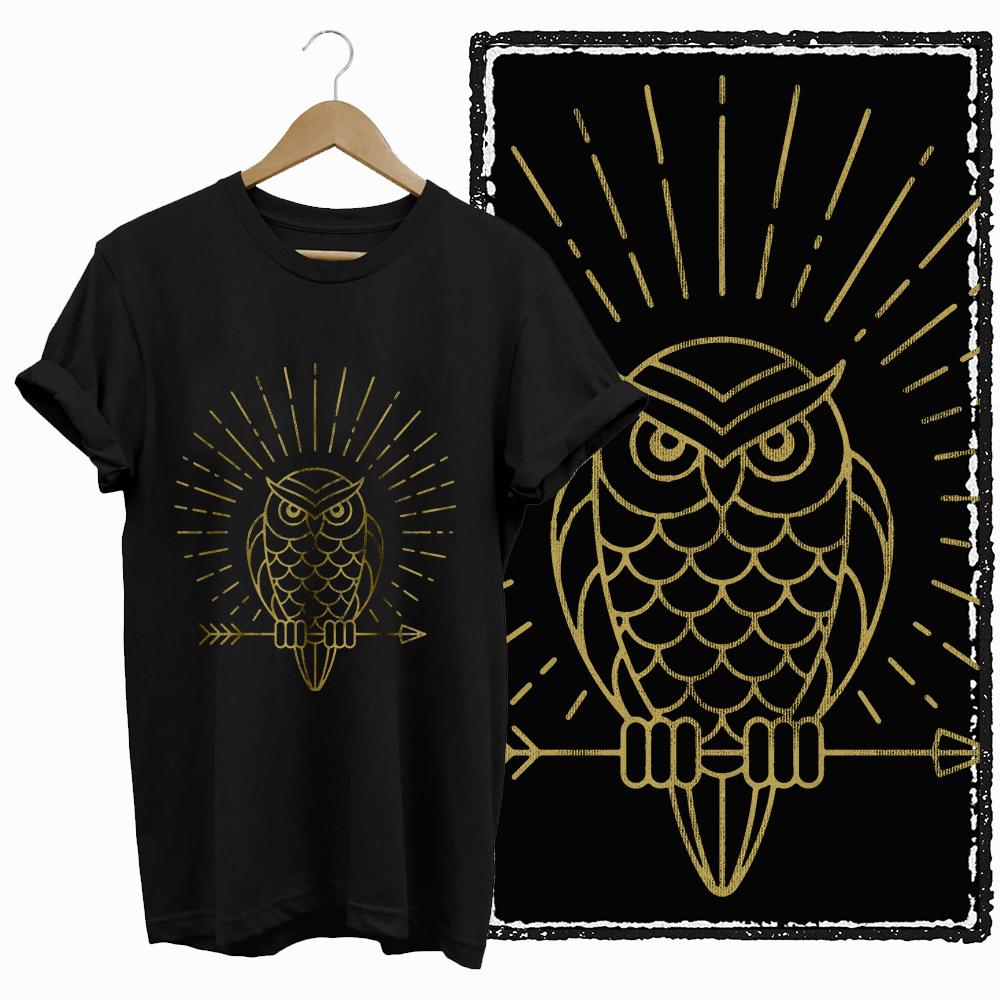 Coolmind DB 100% Cotton owl Print Exclusive Graphic women T shirt Cool BLACK women tshirt big size tshirt for women tee shirt
