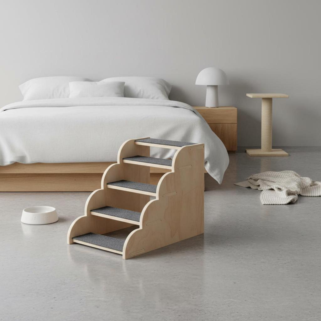 Dog Stairs Wooden Sofa Pet Steps Space-Saving for Bed