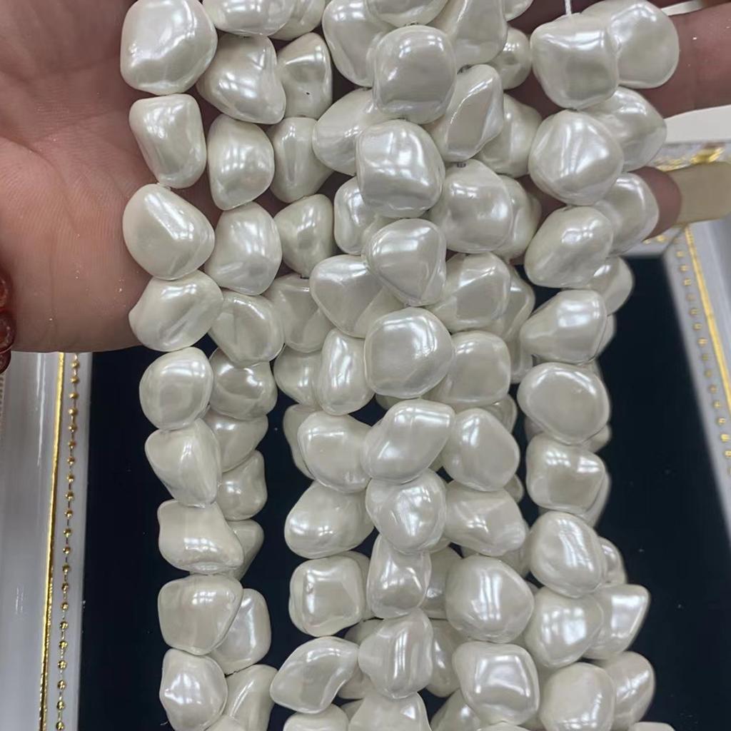1 Strand Baroque Irregular Shell Pearl Beads 10-18mm Freeform White Imitation Pearls 38cm Loose Beads For DIY Statement Necklace Jewelry Making
