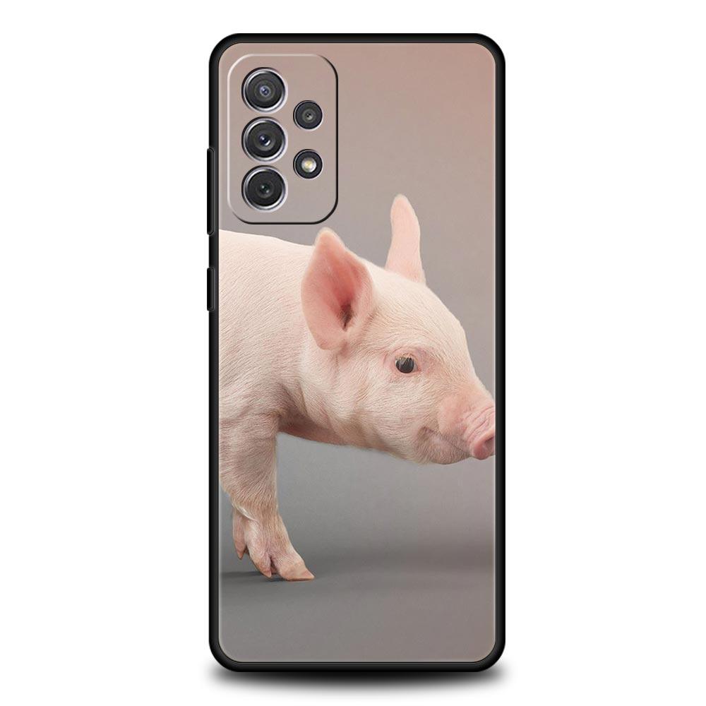 Cute little Pink Pig Phone Case for Samsung A51 A71 A21S A12 A11 A15 A25 A31 A41 A23 A33 A53 A73 A03S A05S A13 5G A35 A55 Cover