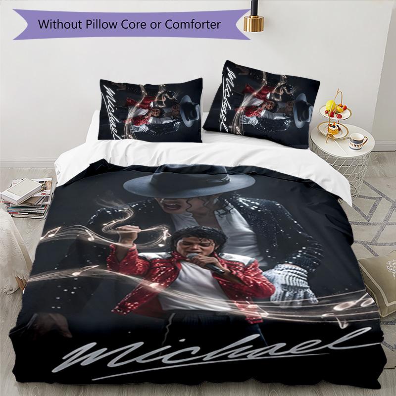 3pcs Michael Jackson Design Cover Set - HD Printed Bedding with 1 Cover and 2 Pillowcases - Perfect for Home and Dorm Decor